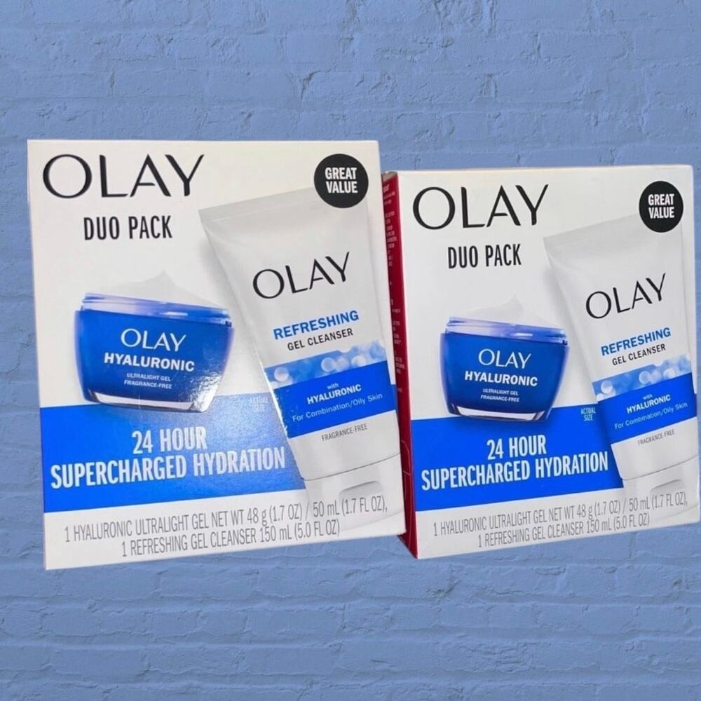 Olay Regenerist Hyaluronic Refreshing Gel Cleanser Duo Pack Jumbo Full Size x2